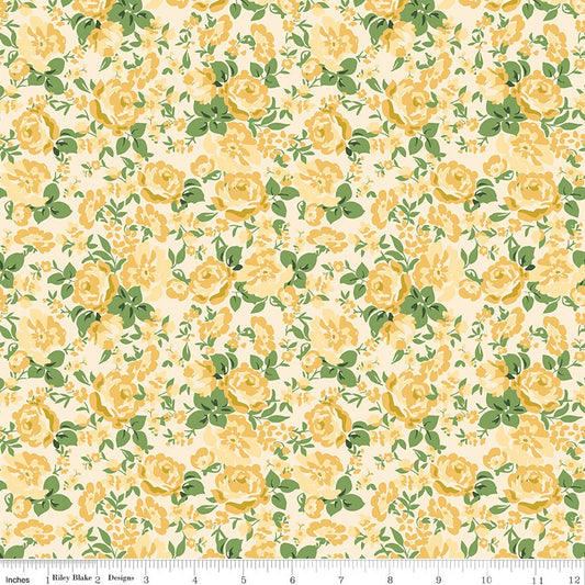Cowgirl Floral Yellow Riley Blake Designs Fabric by the Yard - Ray of Sonshine Design