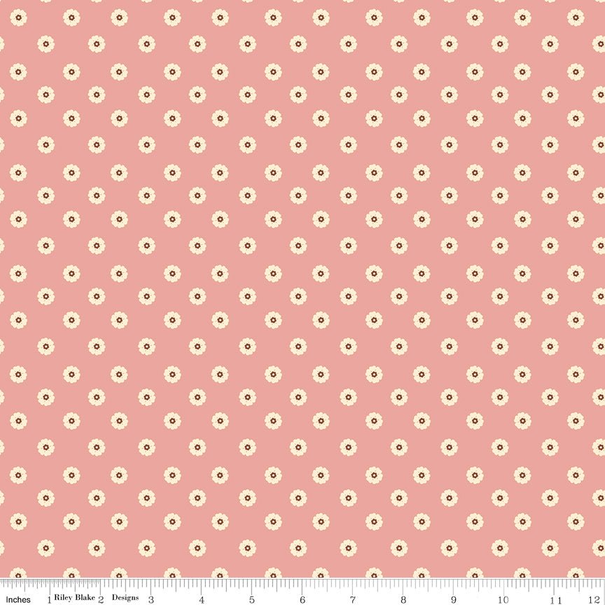 Cowgirl Flower Dots Pink Riley Blake Fabric by the Yard - Ray of Sonshine Design