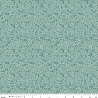 Cowgirl Leather Blue Riley Blake Fabric by the Yard - Ray of Sonshine Design