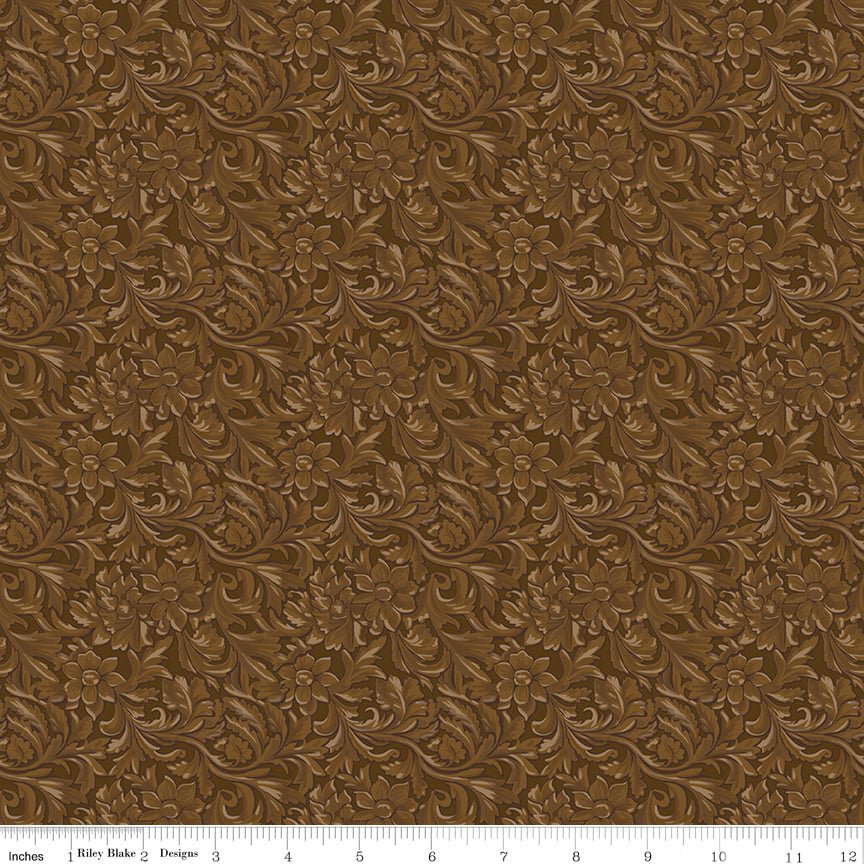 Cowgirl Leather Brown Riley Blake Designs Fabric by the Yard - Ray of Sonshine Design