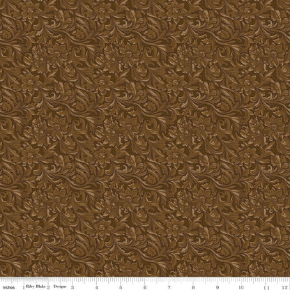 Cowgirl Leather Brown Riley Blake Designs Fabric by the Yard - Ray of Sonshine Design