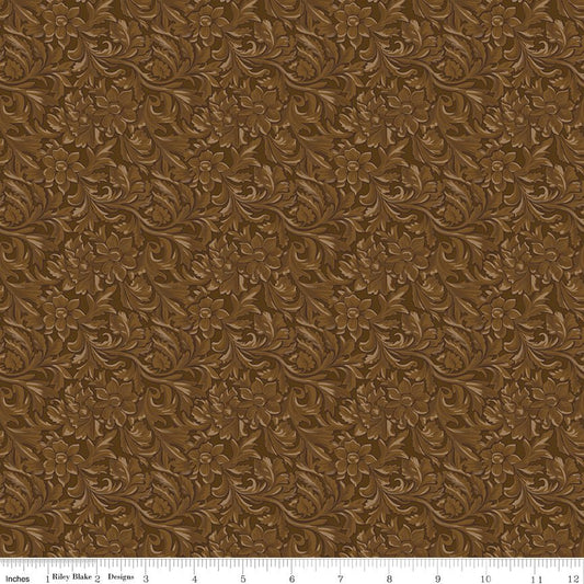 Cowgirl Leather Brown Riley Blake Designs Fabric by the Yard - Ray of Sonshine Design