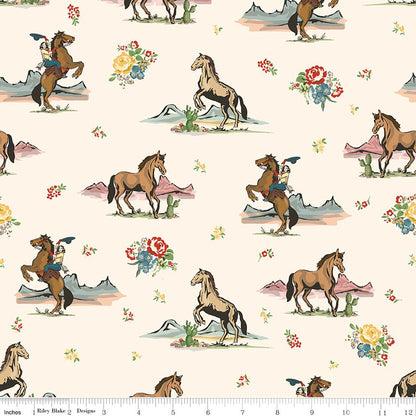 Cowgirl Main Cream Riley Blake Designs Fabric by the Yard - Ray of Sonshine Design