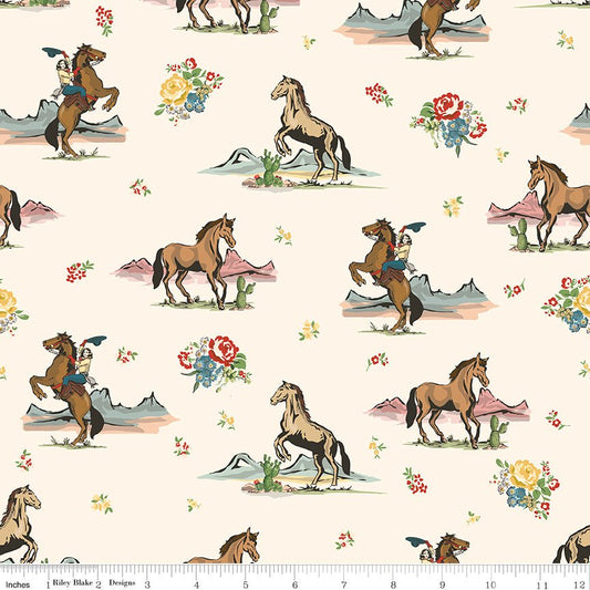 Cowgirl Main Cream Riley Blake Designs Fabric by the Yard - Ray of Sonshine Design