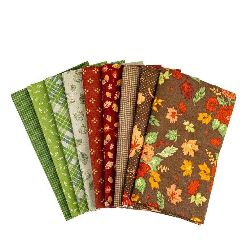 Cozy Autumn 1 Yard Bundle Brown, 9 Pieces 9 Yards Total - Ray of Sonshine Design