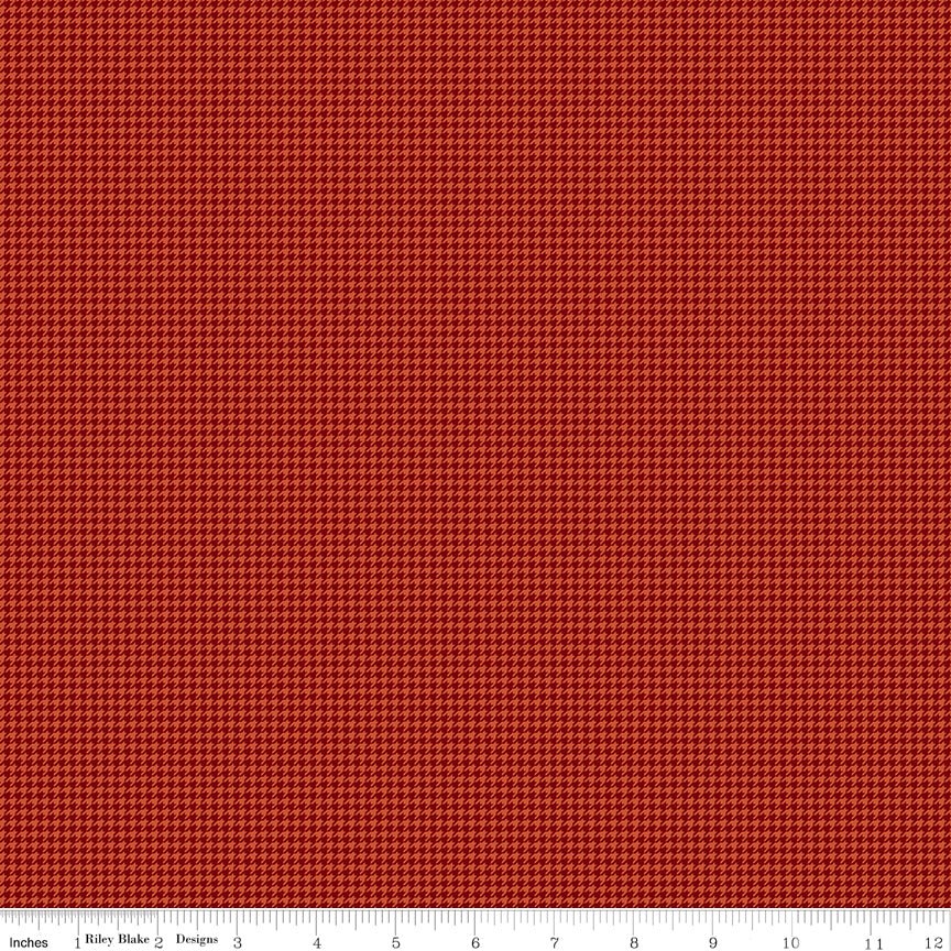 Cozy Autumn Houndstooth Rusty - Riley Blake Fabric by the Yard - Ray of Sonshine Design
