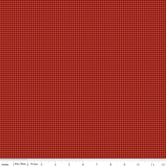 Cozy Autumn Houndstooth Rusty - Riley Blake Fabric by the Yard - Ray of Sonshine Design