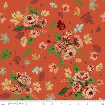 Cozy Autumn Main Rusty - Riley Blake Fabric by the Yard - Ray of Sonshine Design