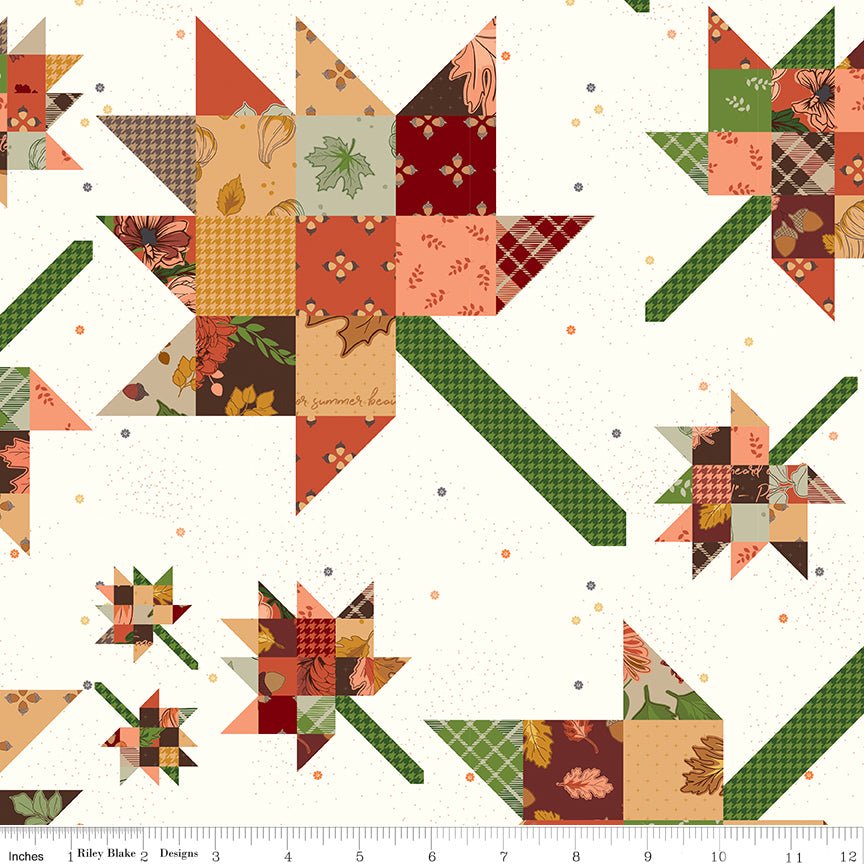 Cozy Autumn Multi Wide Back - Riley Blake Fabric by the Yard - Ray of Sonshine Design