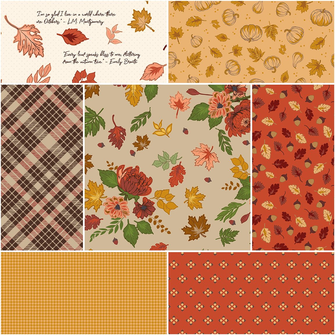 Cozy Autumn Palomino 1 Yard Precut Bundle 7 Pieces - Riley Blake Designs - Ray of Sonshine Design