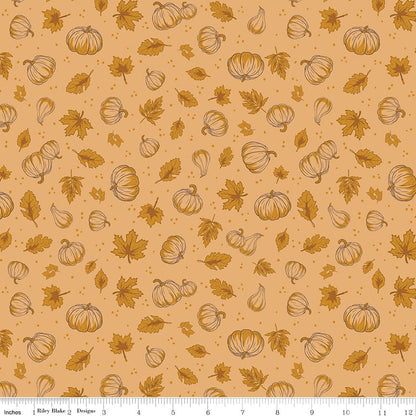 Cozy Autumn Pumpkins Daisy - Riley Blake Fabric by the Yard - Ray of Sonshine Design