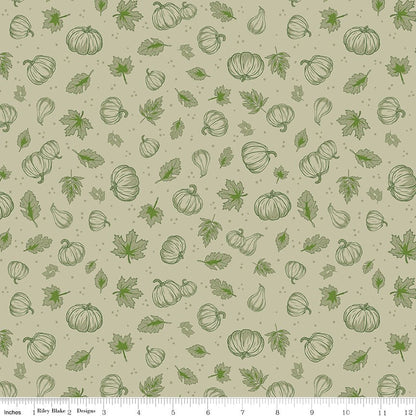 Cozy Autumn Pumpkins Meadow - Riley Blake Fabric by the Yard - Ray of Sonshine Design