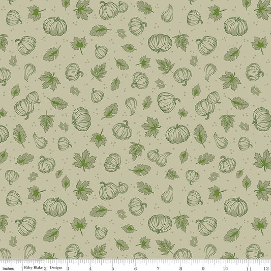 Cozy Autumn Pumpkins Meadow - Riley Blake Fabric by the Yard - Ray of Sonshine Design