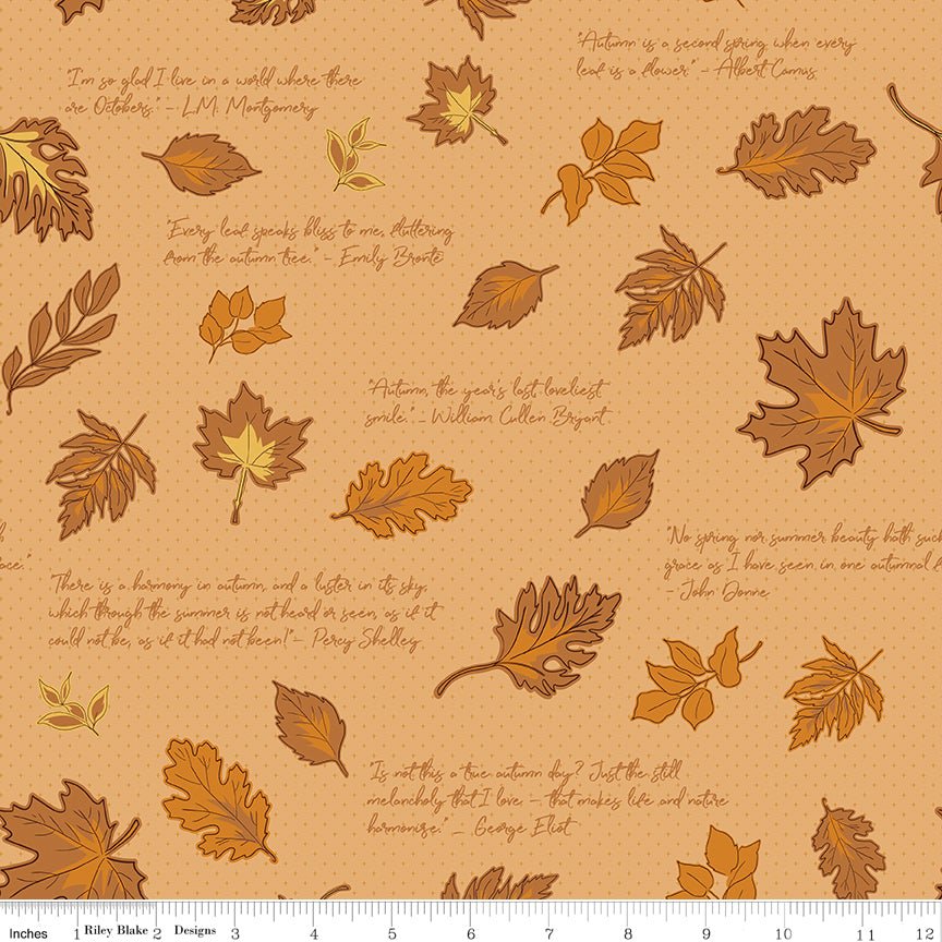 Cozy Autumn Quotes Daisy - Riley Blake Fabric by the Yard - Ray of Sonshine Design