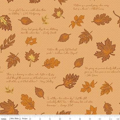 Cozy Autumn Quotes Daisy - Riley Blake Fabric by the Yard - Ray of Sonshine Design