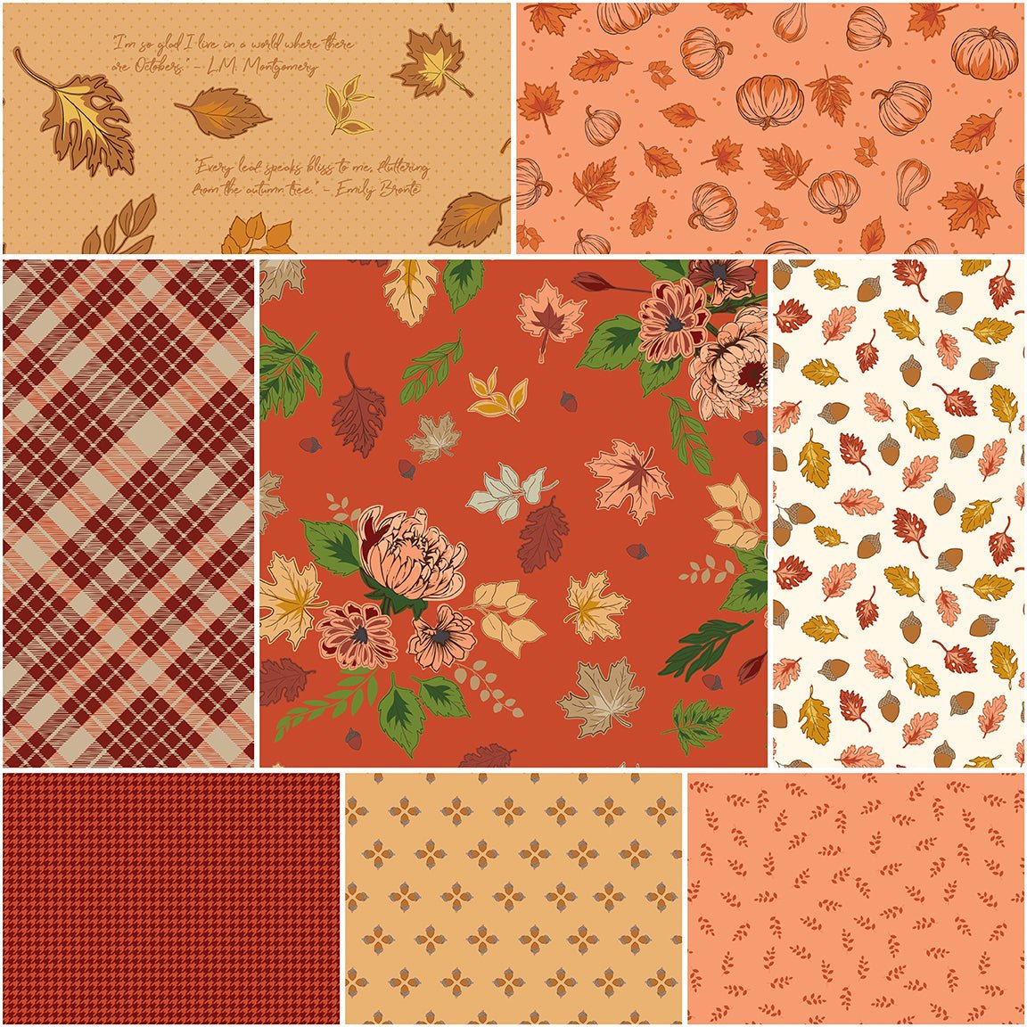 Cozy Autumn Rusty 1-Yard Precut Bundle 8 Pieces - Riley Blake Designs - Ray of Sonshine Design