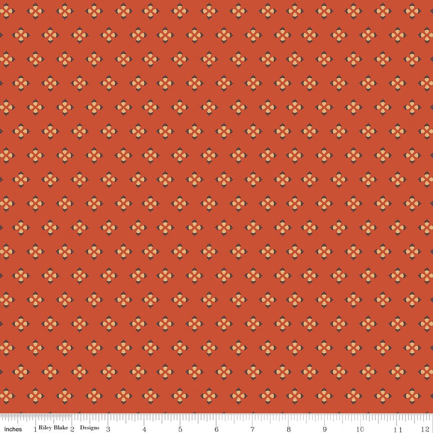 Cozy Autumn Tiny Acorns Rusty - Riley Blake Fabric by the Yard - Ray of Sonshine Design