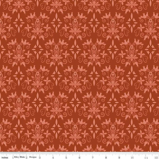 Curated Blooms Damask Auburn - C15342 - AUBURN - Riley Blake Designs - Cotton Fabric by the yard - Ray of Sonshine Design