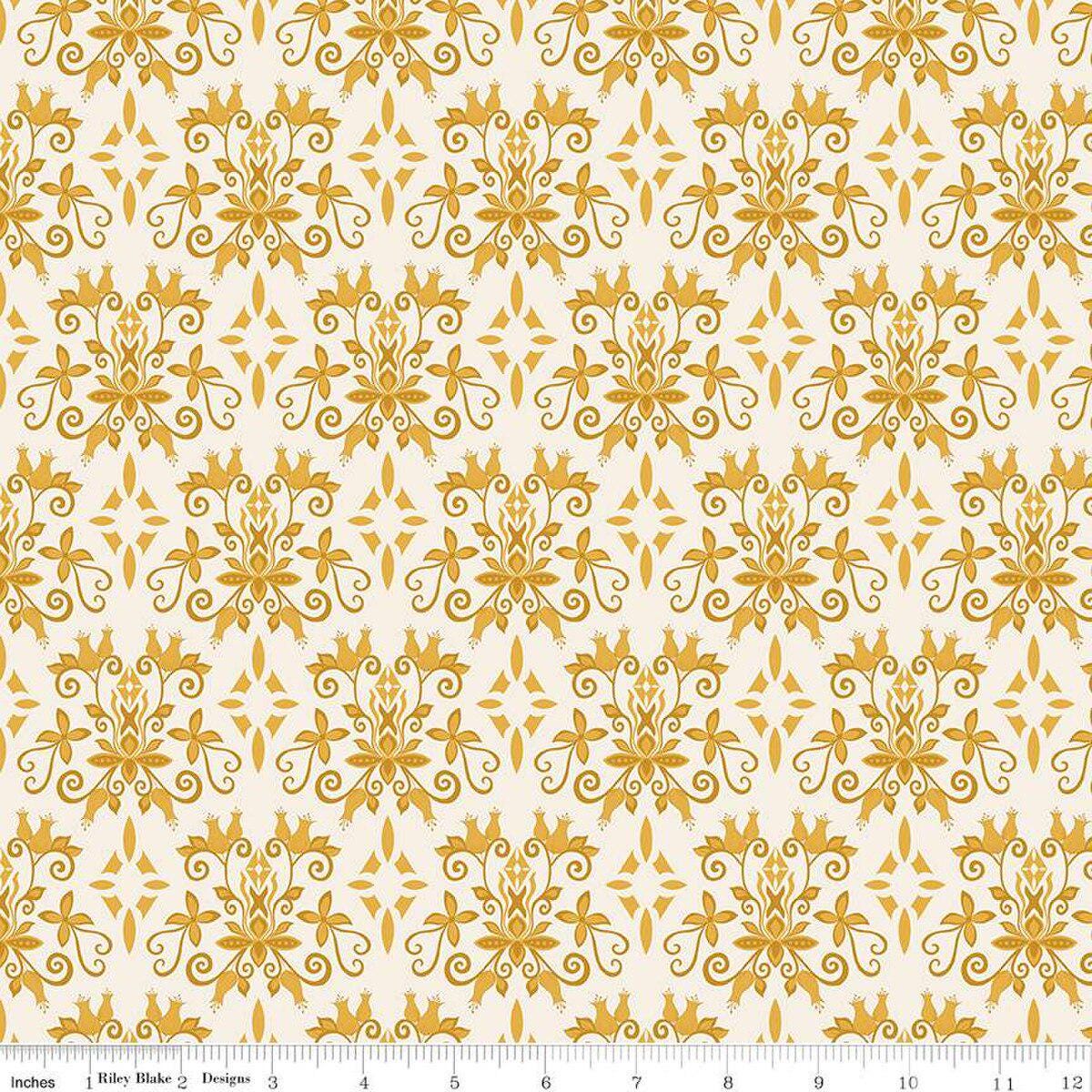 Curated Blooms Damask Cream - C15342 - CREAM - Riley Blake Designs - Cotton Fabric by the yard - Ray of Sonshine Design