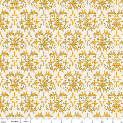 Curated Blooms Damask Cream - C15342 - CREAM - Riley Blake Designs - Cotton Fabric by the yard - Ray of Sonshine Design