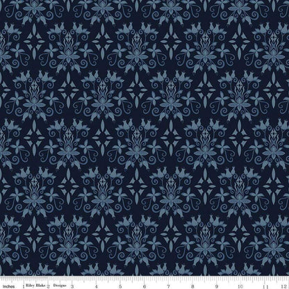 Curated Blooms Damask Midnight - C15342 - MIDNIGHT - Riley Blake Designs - Cotton Fabric by the yard - Ray of Sonshine Design