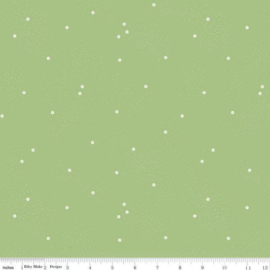 Dainty Daisy Grass - Riley Blake Designs Basic Fabric - Cotton Fabric by the yard - C665 - GRASS - Ray of Sonshine Design