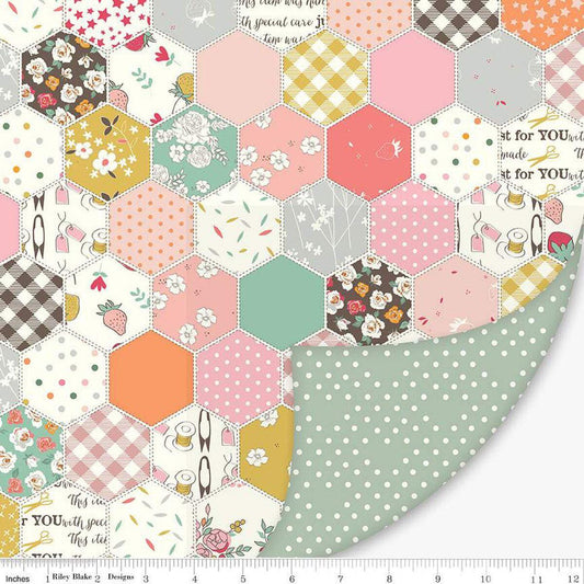 Double Lush Velvet BloomBerry Hexies - Riley Blake Designs - Double Sided Plush - No Fray - LV16564 - Ray of Sonshine Design