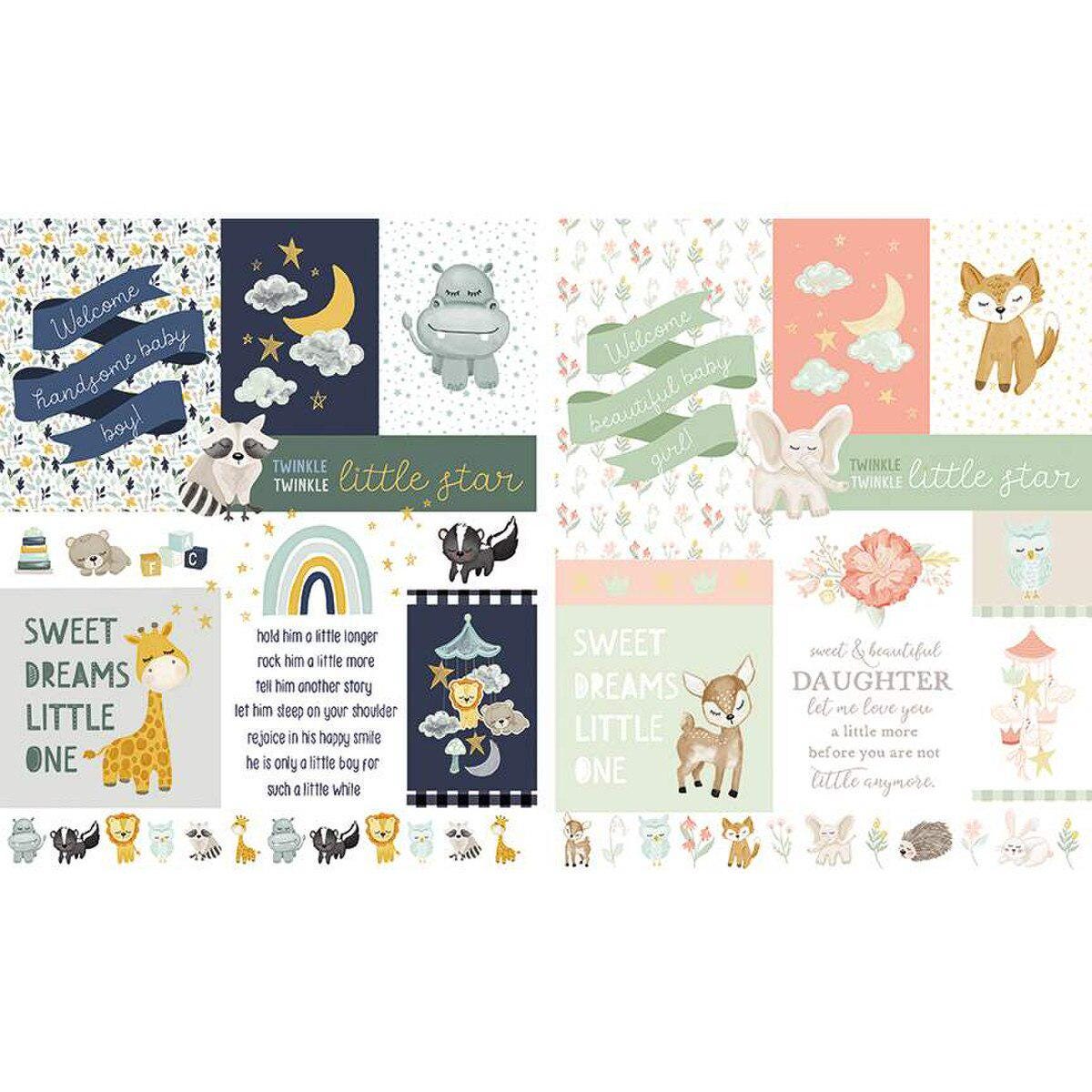 Double Lush Velvet It's a Girl and It's a Boy - Riley Blake Designs - Double Sided Plush - No Fray - LV16813 - Ray of Sonshine Design