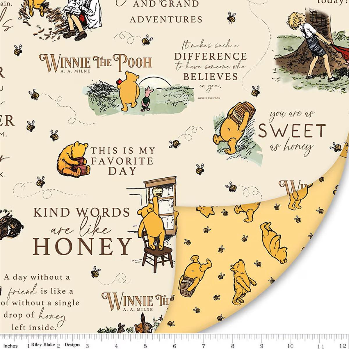 Double Lush Velvet Winnie the Pooh - Riley Blake Designs - Double Sided Plush - No Fray - LV17361 - Ray of Sonshine Design