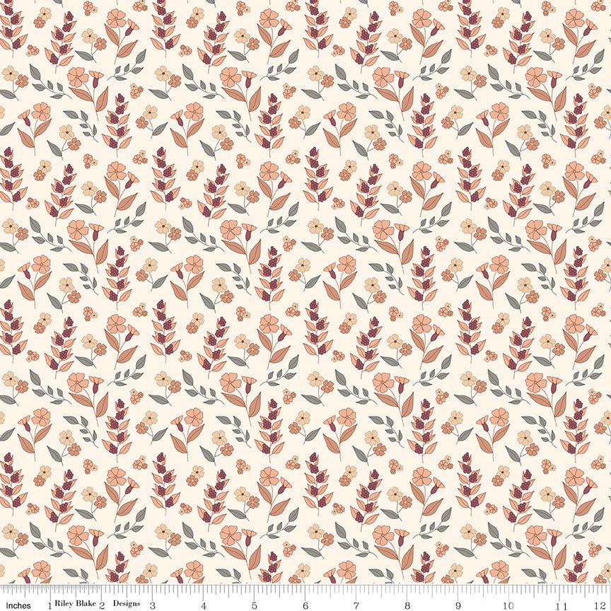 Evening on the Prairie Autumn Floral Cream Riley Blake Designs Fabric by the Yard - Ray of Sonshine Design