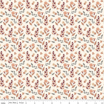 Evening on the Prairie Autumn Floral Cream Riley Blake Designs Fabric by the Yard - Ray of Sonshine Design