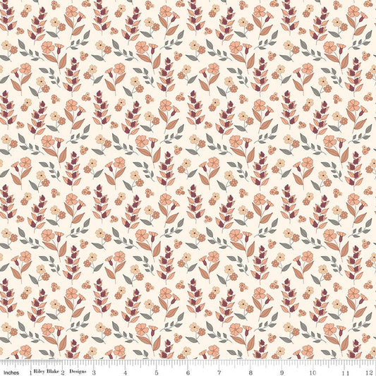 Evening on the Prairie Autumn Floral Cream Riley Blake Designs Fabric by the Yard - Ray of Sonshine Design