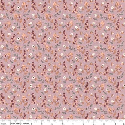 Evening on the Prairie Autumn Floral Mauve Riley Blake Designs Fabric by the Yard - Ray of Sonshine Design