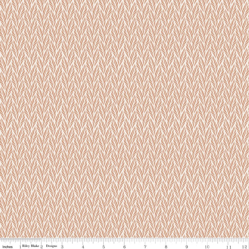 Evening on the Prairie Geo Leaves Beige Riley Blake Fabric by the Yard - Ray of Sonshine Design