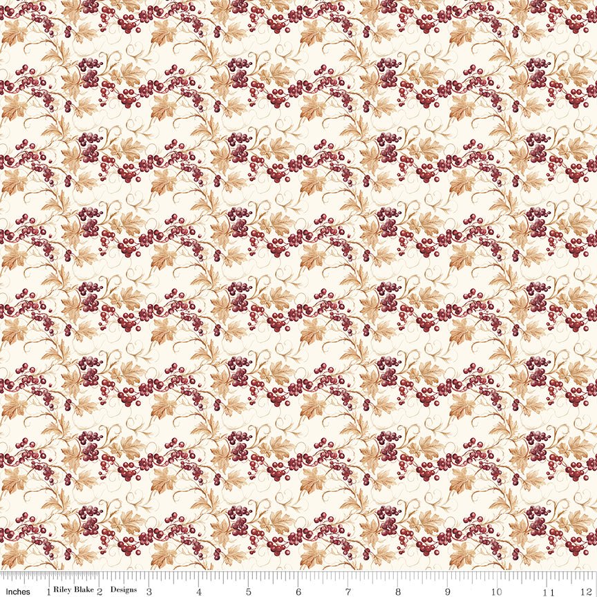 Evening on the Prairie Prairie Berries Cream Fabric by the Yard or Fat Quarter - Modern Prairie for Riley Blake Designs - Ray of Sonshine Design