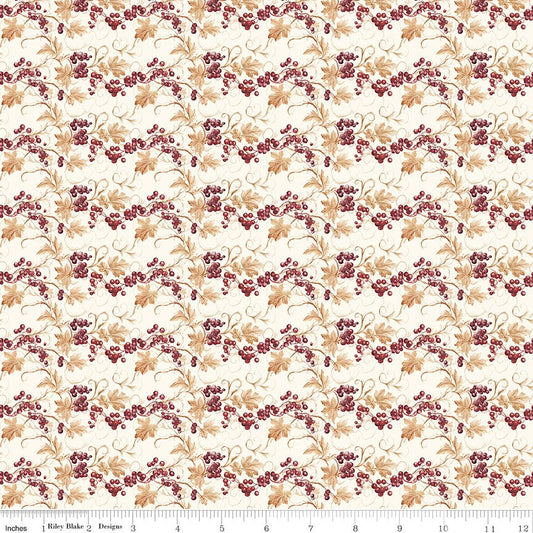 Evening on the Prairie Prairie Berries Cream Fabric by the Yard or Fat Quarter - Modern Prairie for Riley Blake Designs - Ray of Sonshine Design