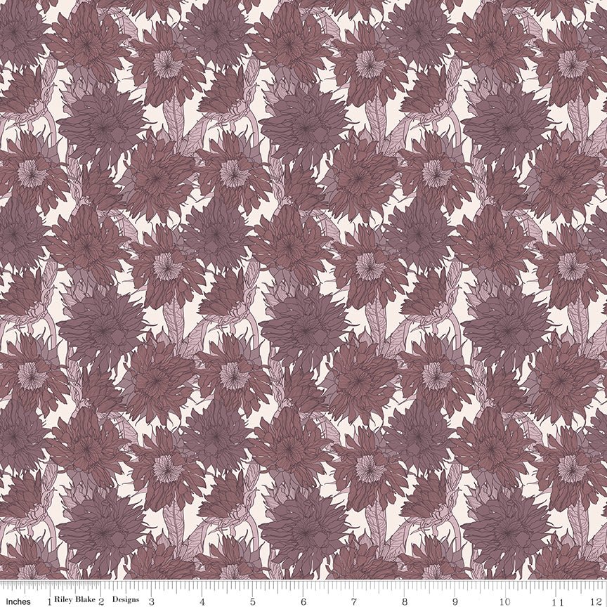 Evening on the Prairie Sunflower Grape Modern Prairie Riley Blake Fabric by the Yard - Ray of Sonshine Design