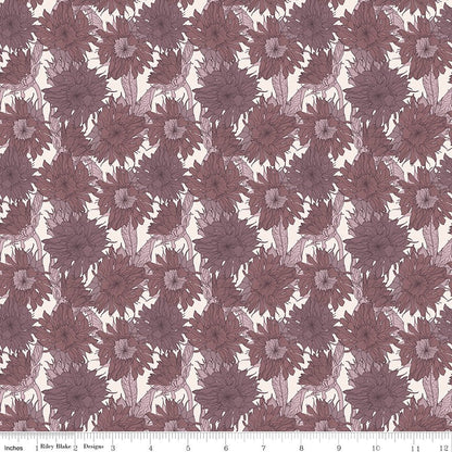 Evening on the Prairie Sunflower Grape Modern Prairie Riley Blake Fabric by the Yard - Ray of Sonshine Design