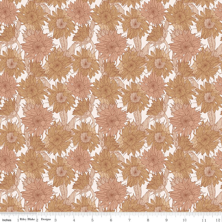Evening on the Prairie Sunflower Sienna Riley Blake Designs Fabric by the Yard - Ray of Sonshine Design