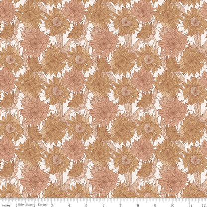 Evening on the Prairie Sunflower Sienna Riley Blake Designs Fabric by the Yard - Ray of Sonshine Design