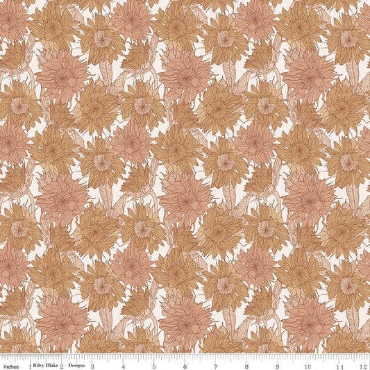 Evening on the Prairie Sunflower Sienna Riley Blake Designs Fabric by the Yard - Ray of Sonshine Design