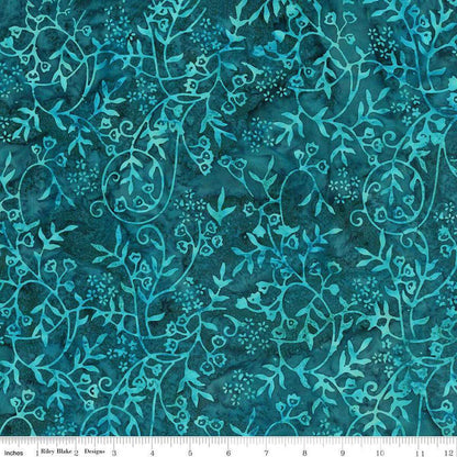 Expressions Batiks Divine Vines Teal Waterfall - Riley Blake Designs - Fabric by the Yard - BT23300 - 278 - Ray of Sonshine Design