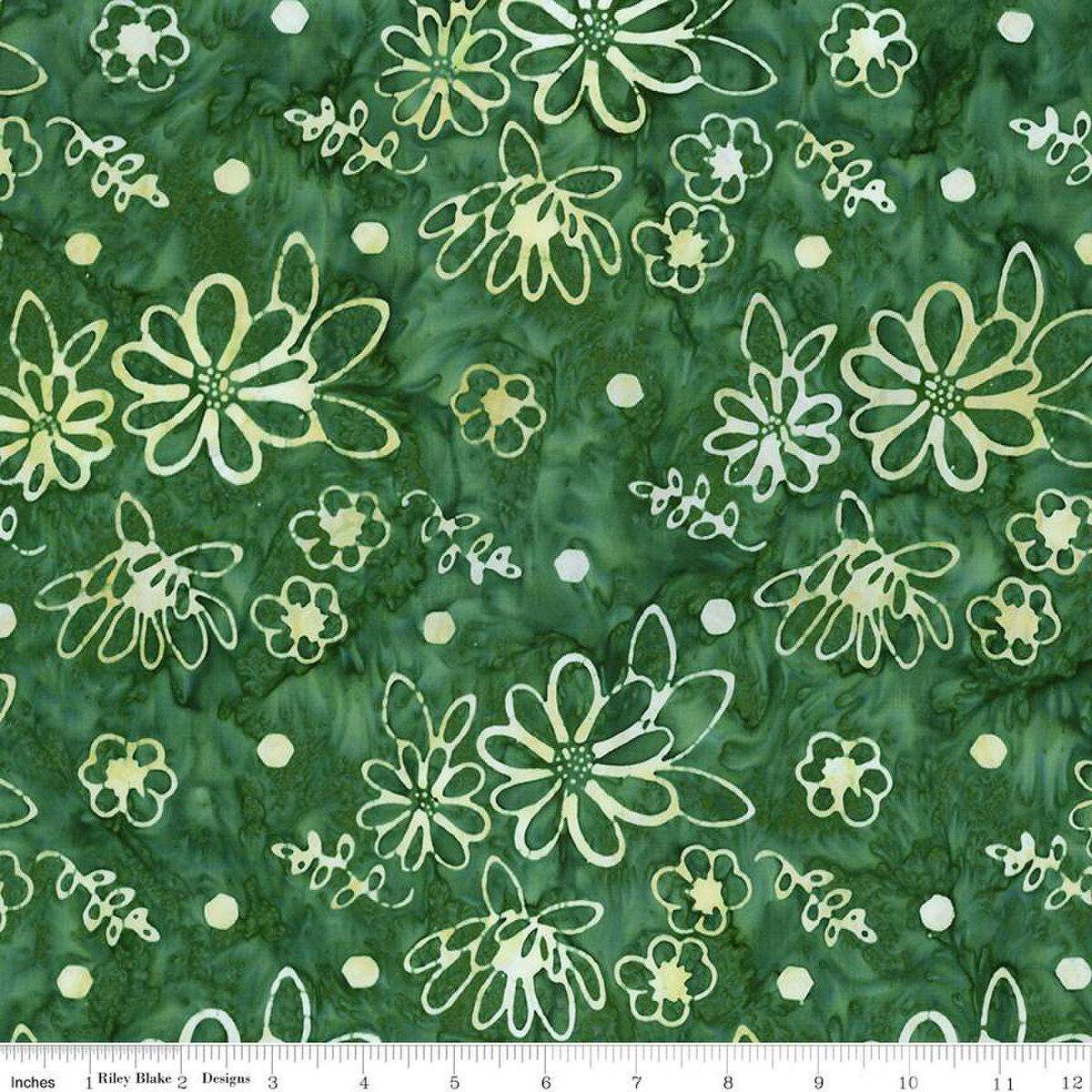 Expressions Batiks Watercolor Daisies Garden Party - Riley Blake Designs - Cotton Fabric by the Yard - BT23240 - 327 - Ray of Sonshine Design