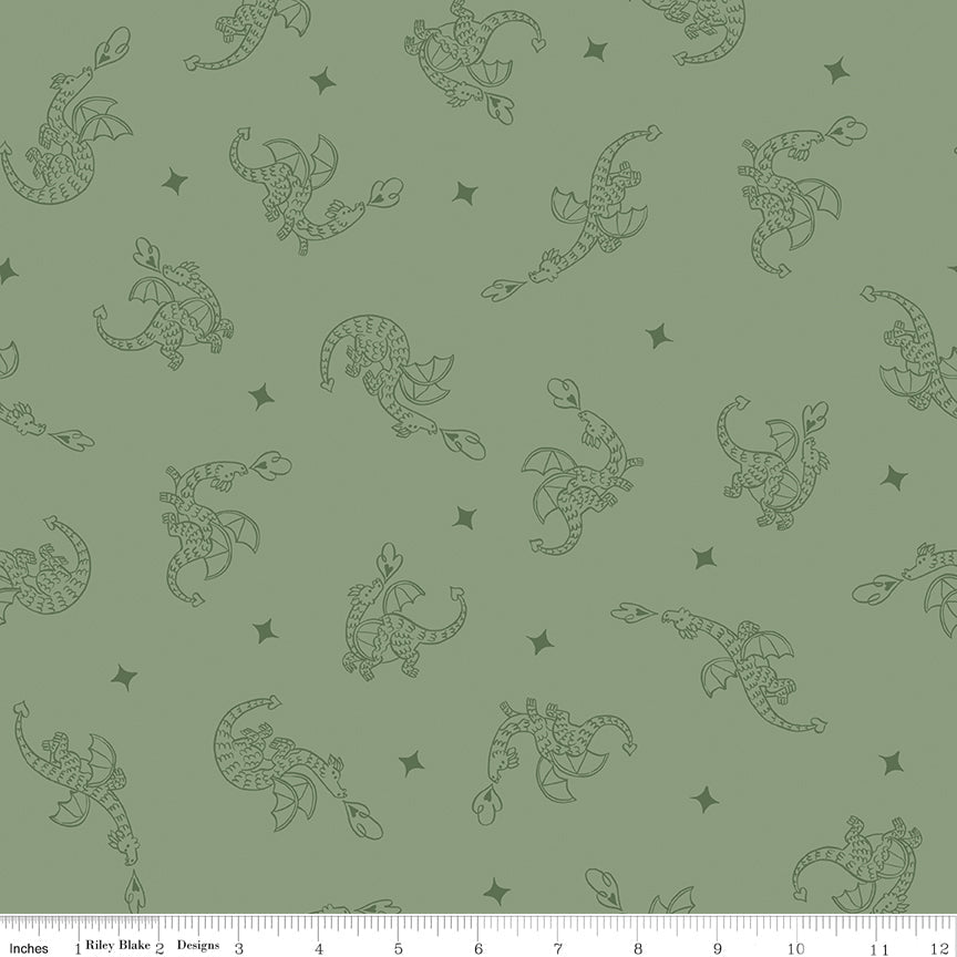 Faraway Kingdom Dragon Flight Forest Riley Blake Designs Fabric by the Yard - Ray of Sonshine Design