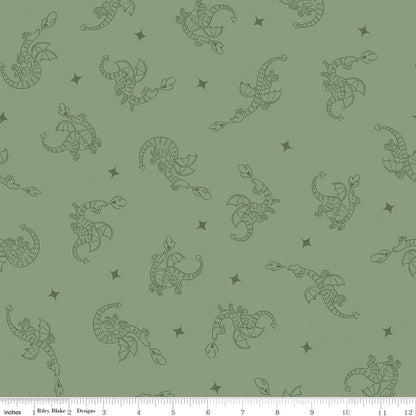 Faraway Kingdom Dragon Flight Forest Riley Blake Designs Fabric by the Yard - Ray of Sonshine Design
