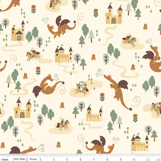 Faraway Kingdom Main Sand Riley Blake Fabric by the Yard - Ray of Sonshine Design