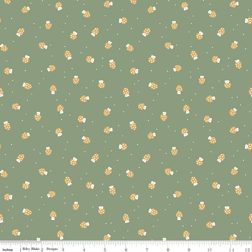 Faraway Kingdom Mushroom Cheer Forest Fabric by the Yard or Fat Quarter | Riley Blake Designs - Ray of Sonshine Design