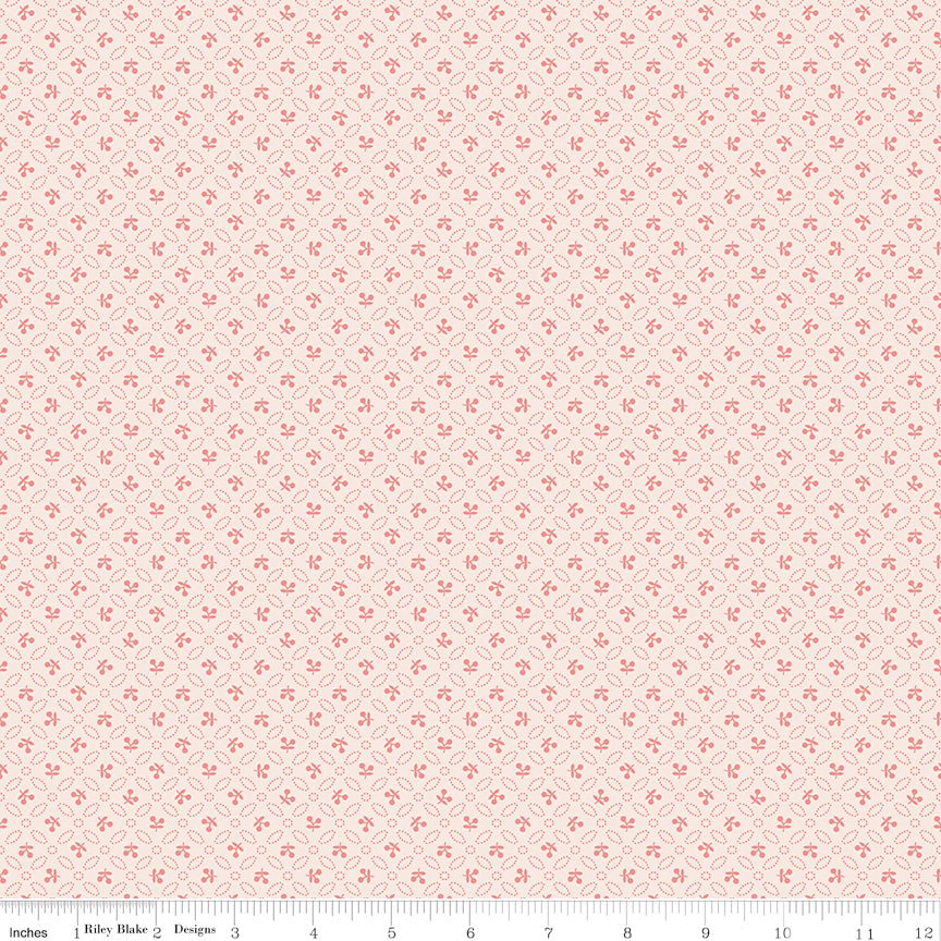 Farmer's Daughter Cherries Background Coral Riley Blake Designs Fabric by the Yard - Ray of Sonshine Design