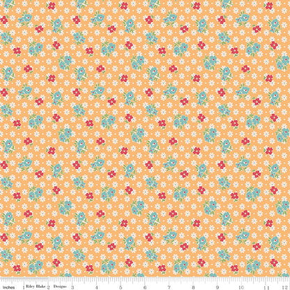 Farmer's Daughter Feedsack Marigold Fabric by the Yard or Fat Quarter - Lori Holt for Riley Blake Designs - Ray of Sonshine Design