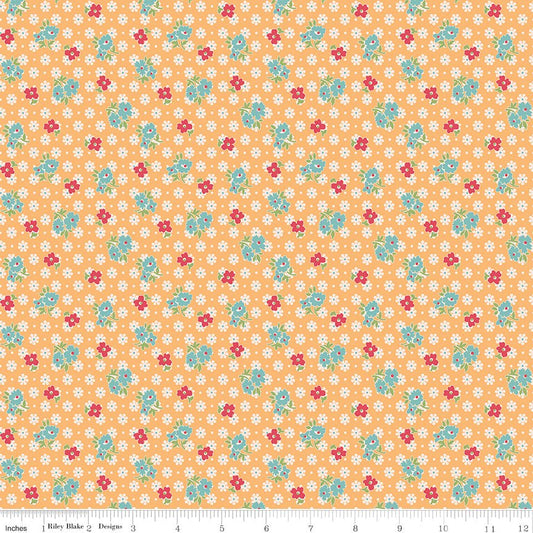 Farmer's Daughter Feedsack Marigold Fabric by the Yard or Fat Quarter - Lori Holt for Riley Blake Designs - Ray of Sonshine Design